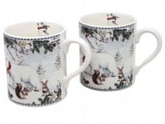 Porcelanaste skodelice 250 ml komplet 2 zimskih medvedkov v darilni škatli