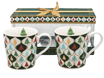 Božični porcelanasti vrčki, komplet 2 kosov, božično drevo