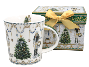 350 ml porcelanasta božična skodelica z motivom Hrestača in božičnega drevesca
