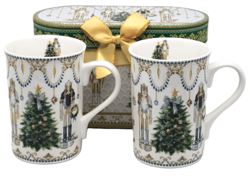 Komplet 2 porcelanastih skodelic 330 ml Hrestač in božično drevo