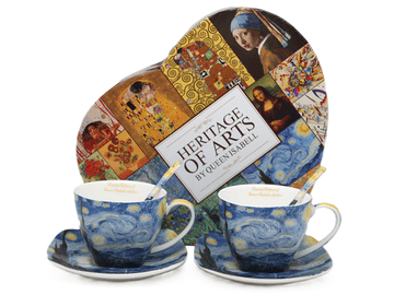 Porcelanasti skodelici, komplet 2 kosov Van Gogh Starry Night 250ml kot darilo