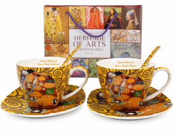Klimt Kiss skodelice SET 2x250ml porcelan ZA DARILO Kraljica Izabela