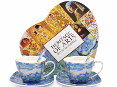 Porcelanaste skodelice z žličko in krožnikom, 2 kosa. Van Gogh, 250 ml, kot darilo