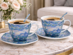 Porcelanaste skodelice z žličko in krožnikom, 2 kosa. Van Gogh, 250 ml, kot darilo