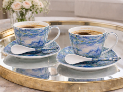 Porcelanaste skodelice z žličko in krožnikom, 2 kosa. Van Gogh, 250 ml, kot darilo