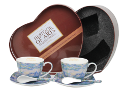 Porcelanaste skodelice z žličko in krožnikom, 2 kosa. Van Gogh, 250 ml, kot darilo