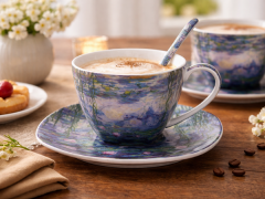 Porcelanasta skodelica Van Gogh z žličko in krožnikom 250 ml kot darilo