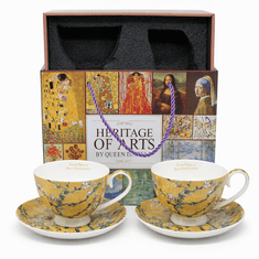 Porcelanaste skodelice s krožniki, 2 kosa, 250 ml, Van Gogh Mandelj