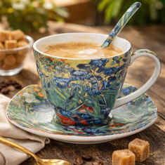 Porcelanasta skodelica in krožnik Van Gogh Starry Night kot darilo
