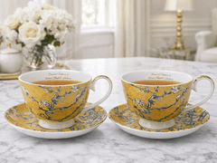 Porcelanaste skodelice s krožniki, 2 kosa, 250 ml, Van Gogh Mandelj