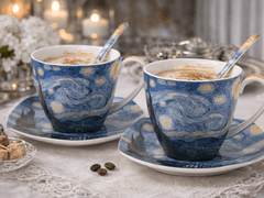 Porcelanasti skodelici, komplet 2 kosov Van Gogh Starry Night 250ml kot darilo