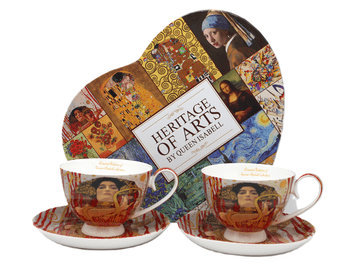 KLIMT Judyta porcelanaste skodelice, 2 kosa, 250 ml, + krožniki - Umetniška dediščina