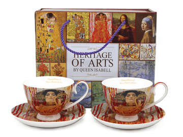 KLIMT Judyta porcelanaste skodelice, 2 kosa, 250 ml, + krožniki - Umetniška dediščina