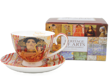 KLIMT Judyta porcelanasta skodelica 250 ml + krožniček - Heritage of Arts