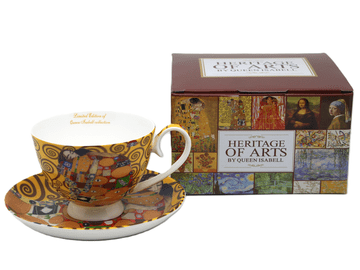KLIMT Poljub iz porcelanaste skodelice 250 ml + krožnik - Heritage of Arts