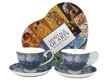 2-delni porcelanasti skodelici + krožniki MONET Water Lily - Heritage of Arts