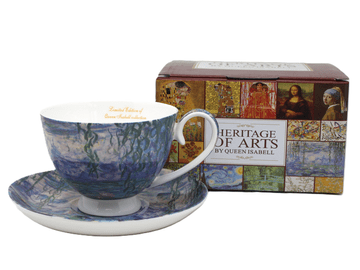 MONET Porcelanska skodelica s krožnikom z motivom lokvanj 250 ml - Heritage of Arts