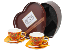 Porcelanaste skodelice s krožniki Van Gogh Sončnice 250 ml, komplet 2 kosov