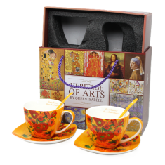 Porcelanaste skodelice s krožniki Van Gogh Sončnice 250 ml, komplet 2 kosov