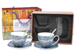Porcelanaste skodelice z žlico in krožnikom, 2 kosa. Van Gogh, 250 ml