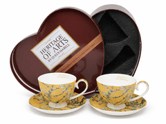 Porcelanaste skodelice s krožniki, 2 kosa, 250 ml, Van Gogh Mandelj