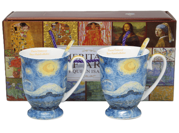 Porcelanaste skodelice 2 kosa Vincent van Gogh Zvezdna noč luksuzno darilo