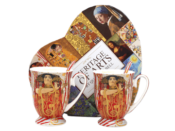 Porcelanaste skodelice 2 kosa Gustav Klimt Judith luksuzni darilni set