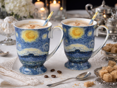 Porcelanaste skodelice 2 kosa Vincent van Gogh Zvezdna noč luksuzno darilo