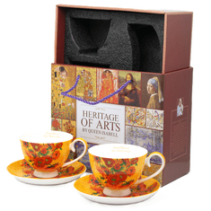 Porcelanaste skodelice s krožniki Van Gogh Sončnice 250 ml, komplet 2 kosov