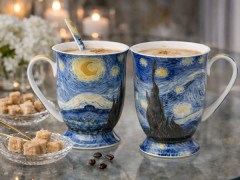 Porcelanaste skodelice 2 kosa Vincent van Gogh Zvezdna noč luksuzno darilo