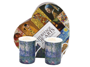 Porcelanaste skodelice 300 ml Van Gogh Waterlilies komplet 2 kosov kot darilo