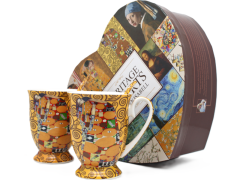 Porcelanaste skodelice 2 kosa Gustav Klimt Poljub luksuzni darilni set