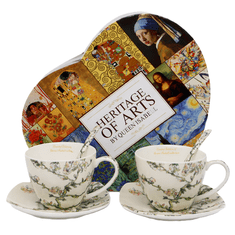 Porcelanaste skodelice s krožniki, 2 kosa, 250 ml, Van Gogh Mandelj