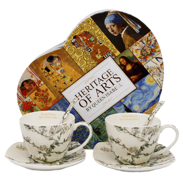 Porcelanaste skodelice s krožniki, 2 kosa, 250 ml, Van Gogh Mandelj