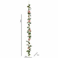 ARTPOL Girlanda iz vrtnic 180 cm, umetno cvetje, viseča cvetlična dekoracija, velika