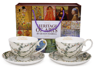 Porcelanaste skodelice s krožniki, 2 kosa, 250 ml, Van Gogh Mandelj