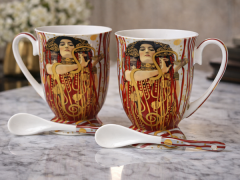 Porcelanaste skodelice 2 kosa Gustav Klimt Judith luksuzni darilni set
