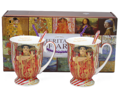Porcelanaste skodelice 2 kosa Gustav Klimt Judith luksuzni darilni set