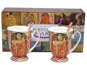 Porcelanaste skodelice 2 kosa Gustav Klimt Judith luksuzni darilni set