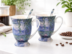 Porcelanaste skodelice, 2 kosa. Claude Monet Impression, luksuzni darilni set