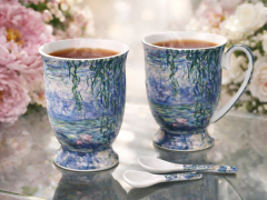 Porcelanaste skodelice, 2 kosa. Claude Monet Impression, luksuzni darilni set