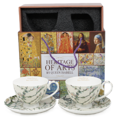 Porcelanaste skodelice s krožniki, 2 kosa, 250 ml, Van Gogh Mandelj