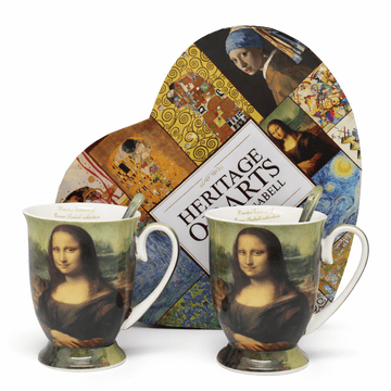 Porcelanaste skodelice Mona Lisa, 2 kosa, 300 ml, elegantno darilo