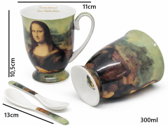 Porcelanaste skodelice Mona Lisa, 2 kosa, 300 ml, elegantno darilo