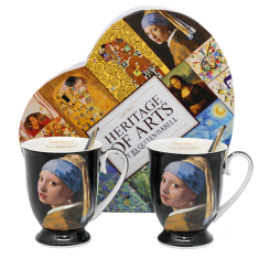 Porcelanasti vrčki 2x Vermeer "Dekle z bisernim uhanom" 300 ml luksuzni