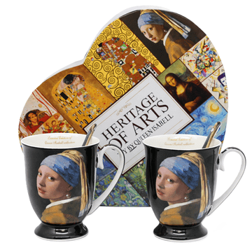 Porcelanasti vrčki 2x Vermeer "Dekle z bisernim uhanom" 300 ml luksuzni