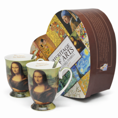 Porcelanaste skodelice Mona Lisa, 2 kosa, 300 ml, elegantno darilo