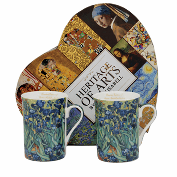Porcelanaste skodelice 2 kosa Vincent van Gogh Irises luksuzno darilo