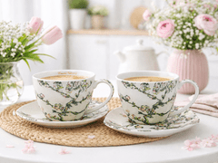 Porcelanaste skodelice s krožniki, 2 kosa, 250 ml, Van Gogh Mandelj