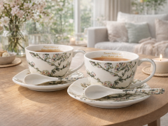 Porcelanaste skodelice s krožniki, 2 kosa, 250 ml, Van Gogh Mandelj